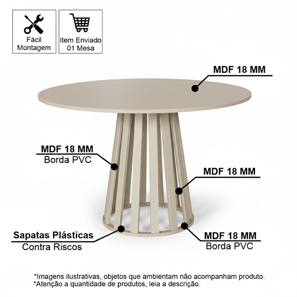01 mesa de jantar redonda 4 lugares 90cm em mdf gabi straub web